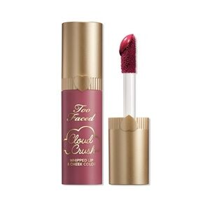 too faced cloud crush bed of roses lip and blush color